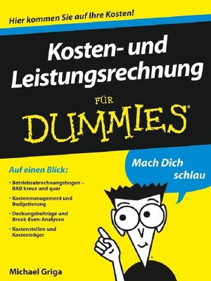 Kosten- und Leistungsrechnung für Dummies - ebook